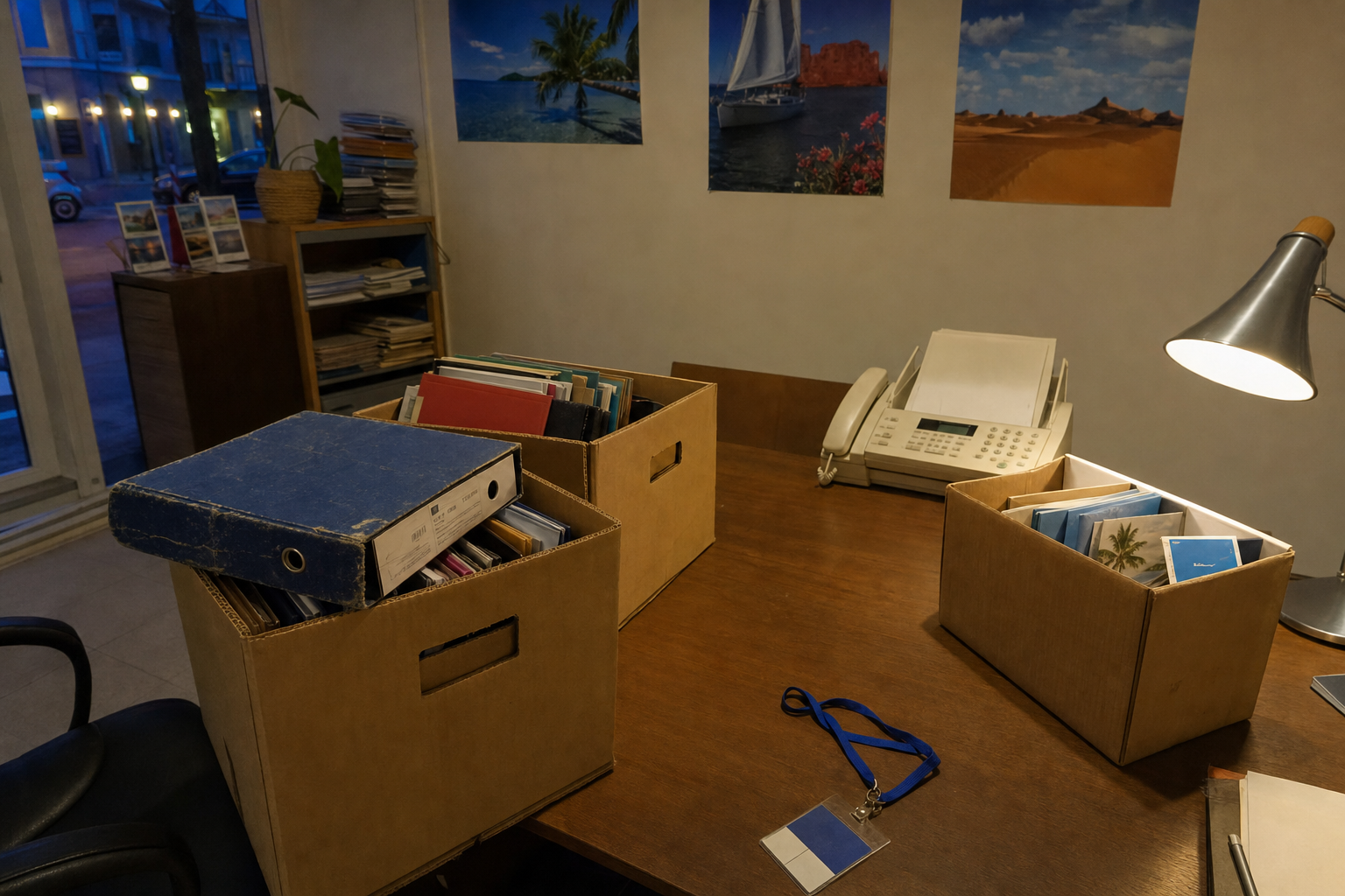 les cartons d'Huguette et le classeur bleu
